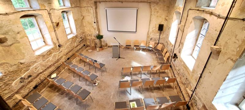 Sanierter Innenraum der ehemalige Synagoge Laudenbach